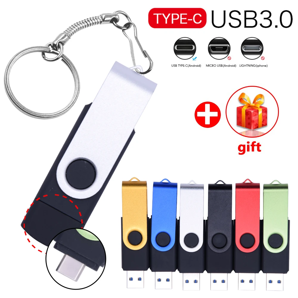 

Многофункциональный USB-флеш-накопитель 3 в 1 OTG Type C, USB флеш-накопитель 3.0 Type-C, 32 ГБ, 64 ГБ, 128 ГБ, флеш-накопитель 256 ГБ, 512 ГБ, USB-карта памяти