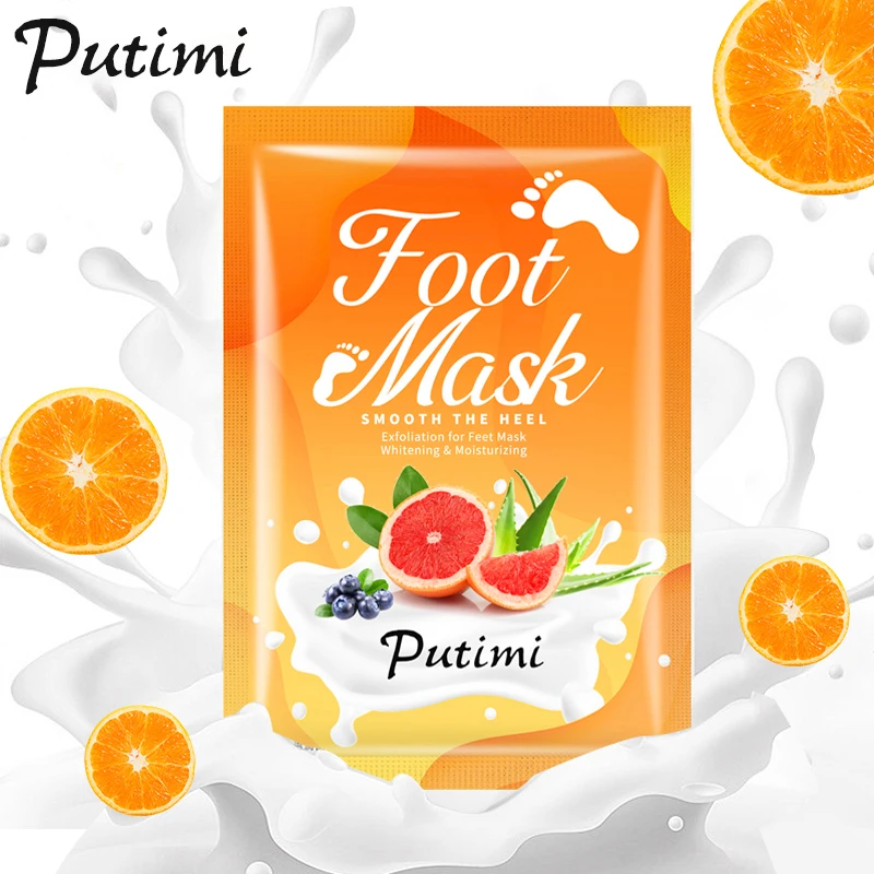 

PUTIMI 1/2/3pair Exfoliating Foot Mask Scrub Foot Care Socks for Pedicure Socks Feet Peeling Mask Remove Calluses Dead Skin Peel