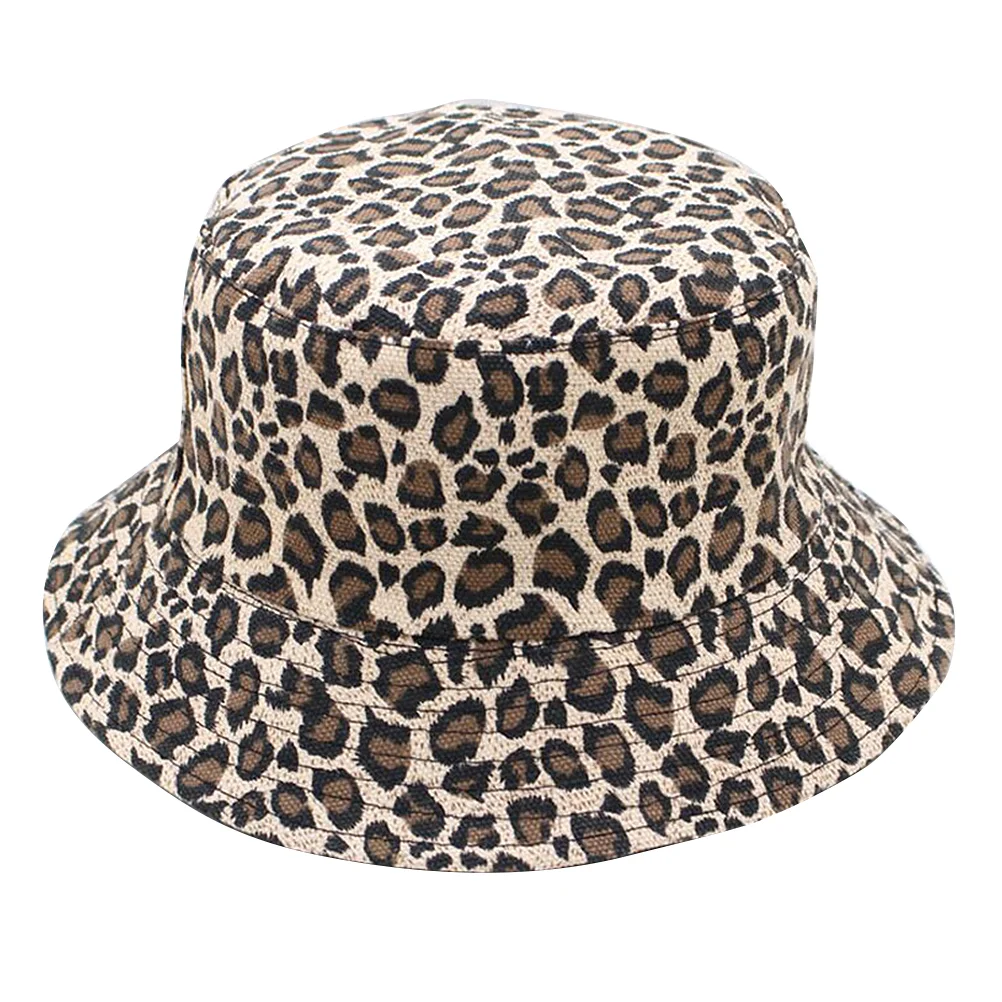 

New Leopard Print Reversible Bucket Hat Sunhats Summer Bucket Hats Fishman Hat UV Protection Hat Men Women