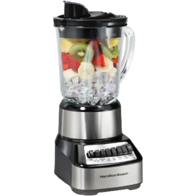 

Wave Crusher Blender For Shakes and Smoothies With 40 Oz Glass Jar and 14 Functions, Ice Sabre Blades & 700