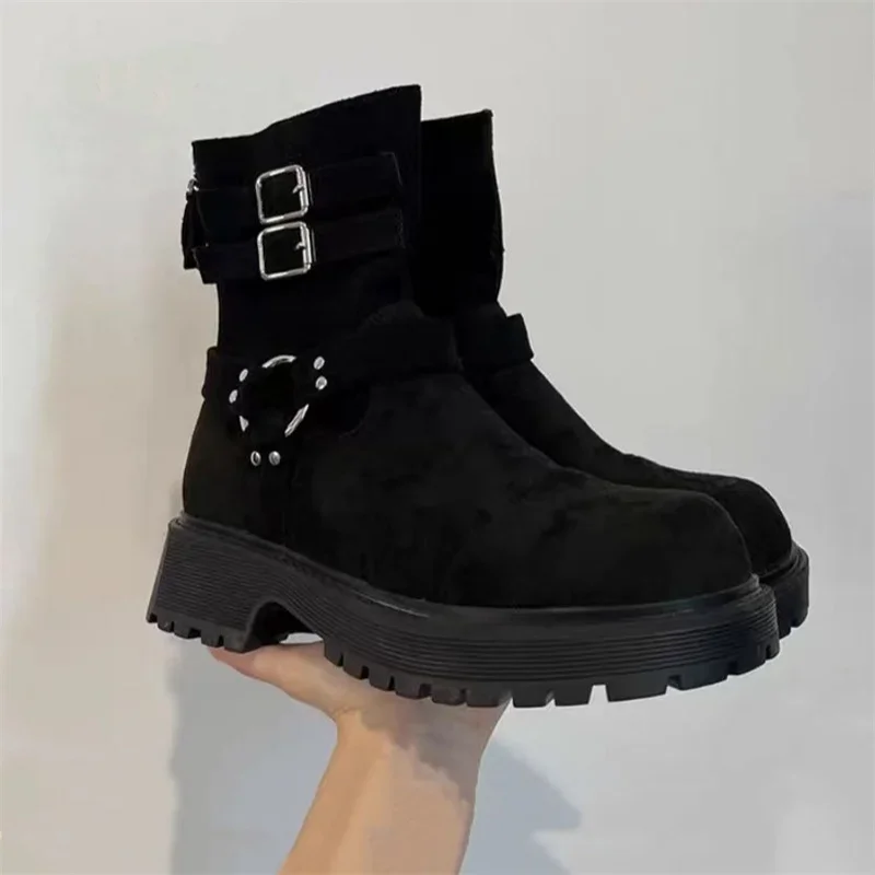 Новый продукт с круглым носком Botas De Invierno Para Mujer Termicas в британском стиле на молнии