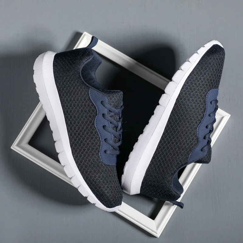 

New Fashion Rubber Buttom Flats Bandage Street Dense Mesh Shoes Casual Sports Men Black Sneakers 42 43 44
