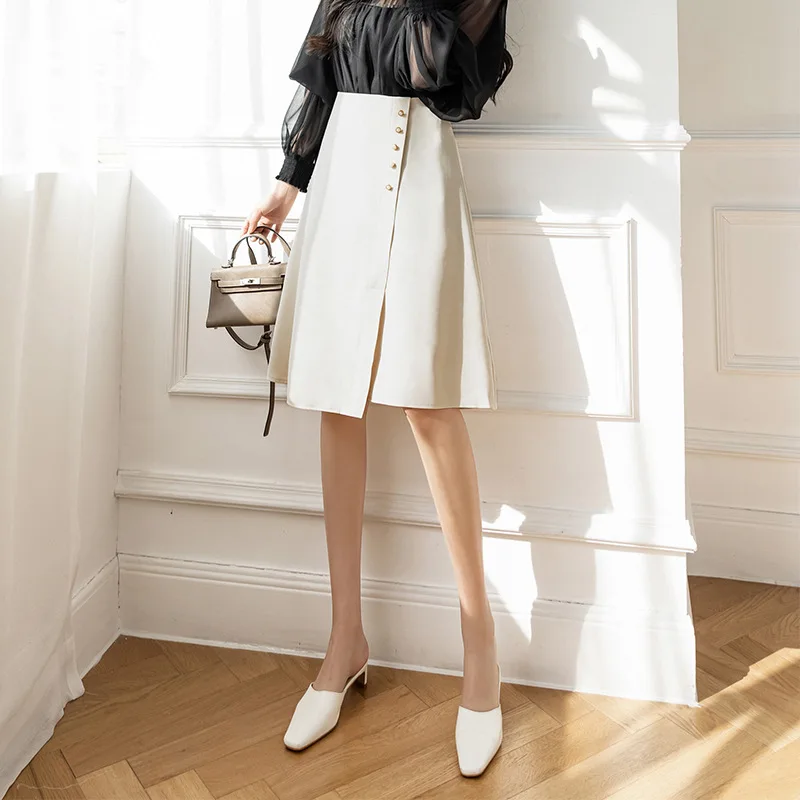 

Skirts French Niche Commuter Covering Hip And High Waist 2022 New Slim Lady Occupation A-line