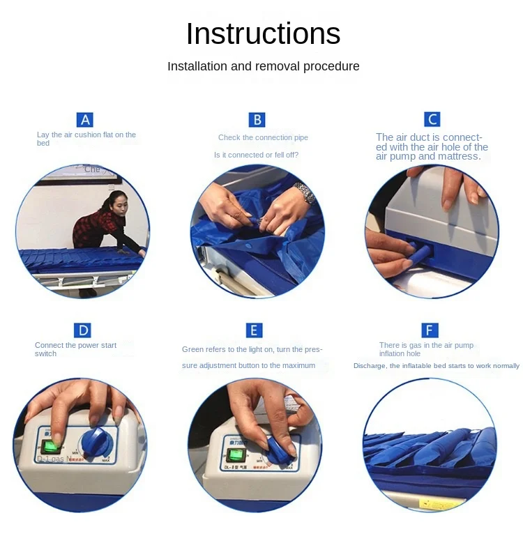 Надувной матрас из ПВХ для пожилых людей с функцией воздушного насоса
