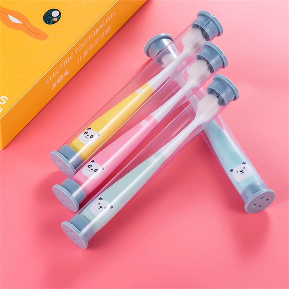 

Super Soft Hair Baby Brush Multicolour Portable Toothbrush 2-12 Year Old Easy To Wash Children Toothbrush Baby Care Cute