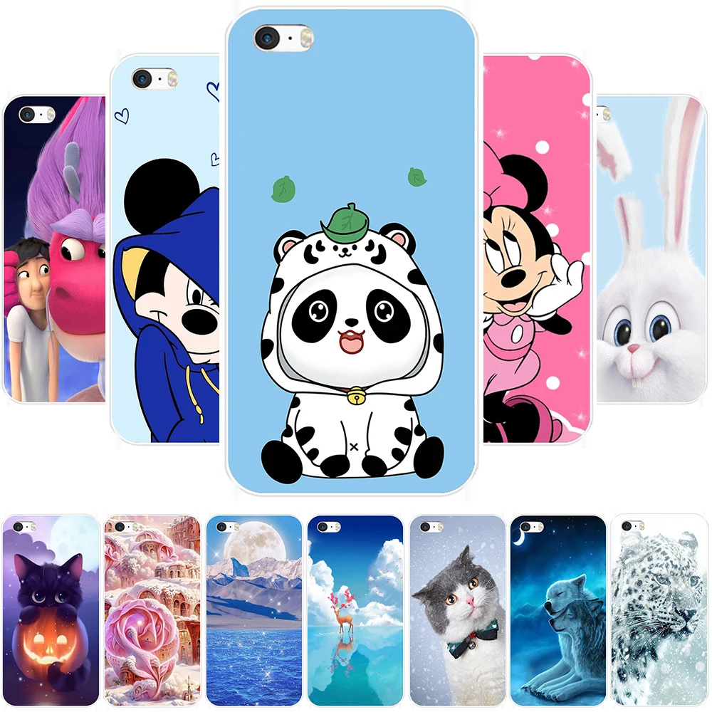 

Case for （iPhone）SE 5S 5 S 5C 2020 2022 Soft Silicone TPU Slim Cute (Mickey) Animal Back Cover for （iPhone）4S 4 Shock proof Case