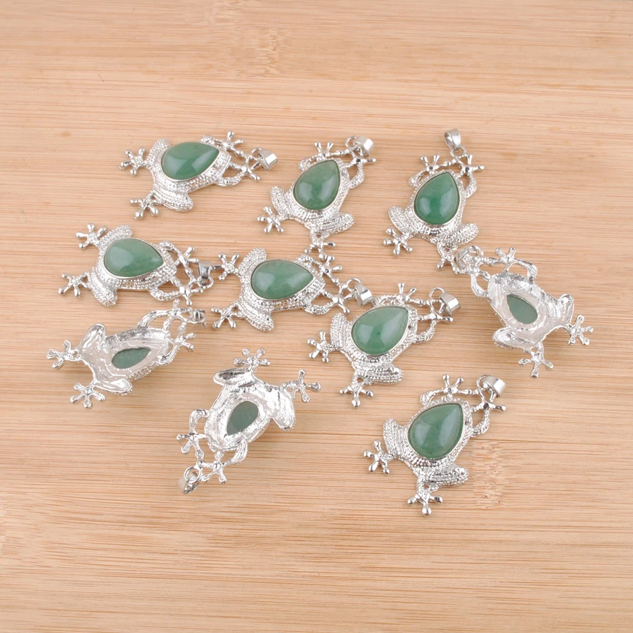 Довольно 10 шт. зеленый натуральный авантюрин камень животный дизайн в форме