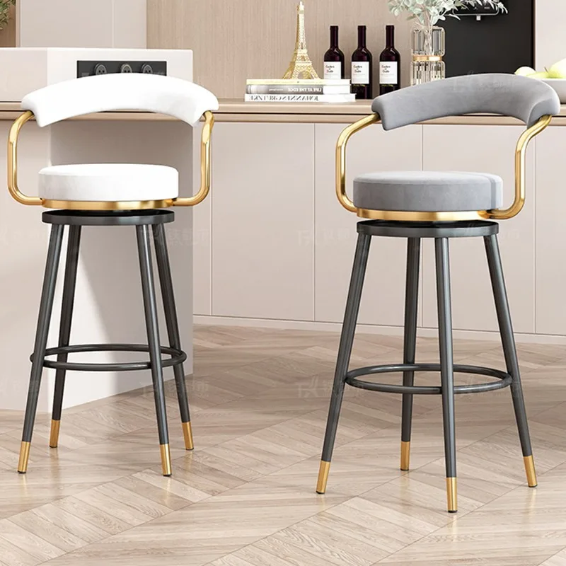 Кухонный островной табурет бархатный стул стулья для завтрака Gemer высокий барный