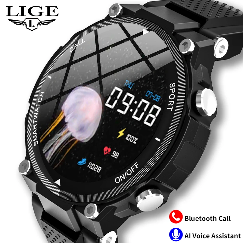 

LIGE For Android IOS Bluetooth Calling For Men Smart Watch 2022 Smartwatch IP67 Waterproof Sports Fitness Watch Smartband Clock