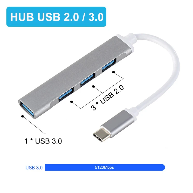Usb-концентратор Mosible Type-C 3 0 дюйма 4 порта мульти-USB-разветвитель адаптер OTG для HUAWEI
