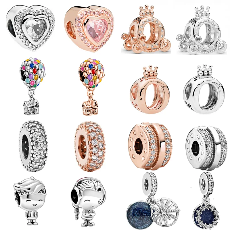 

Fit Original Charms Bracelets DIY Women Jewelry Gift New Glass Heart Balloon Crown Boy Girl Classic Fashion Dangle Beads