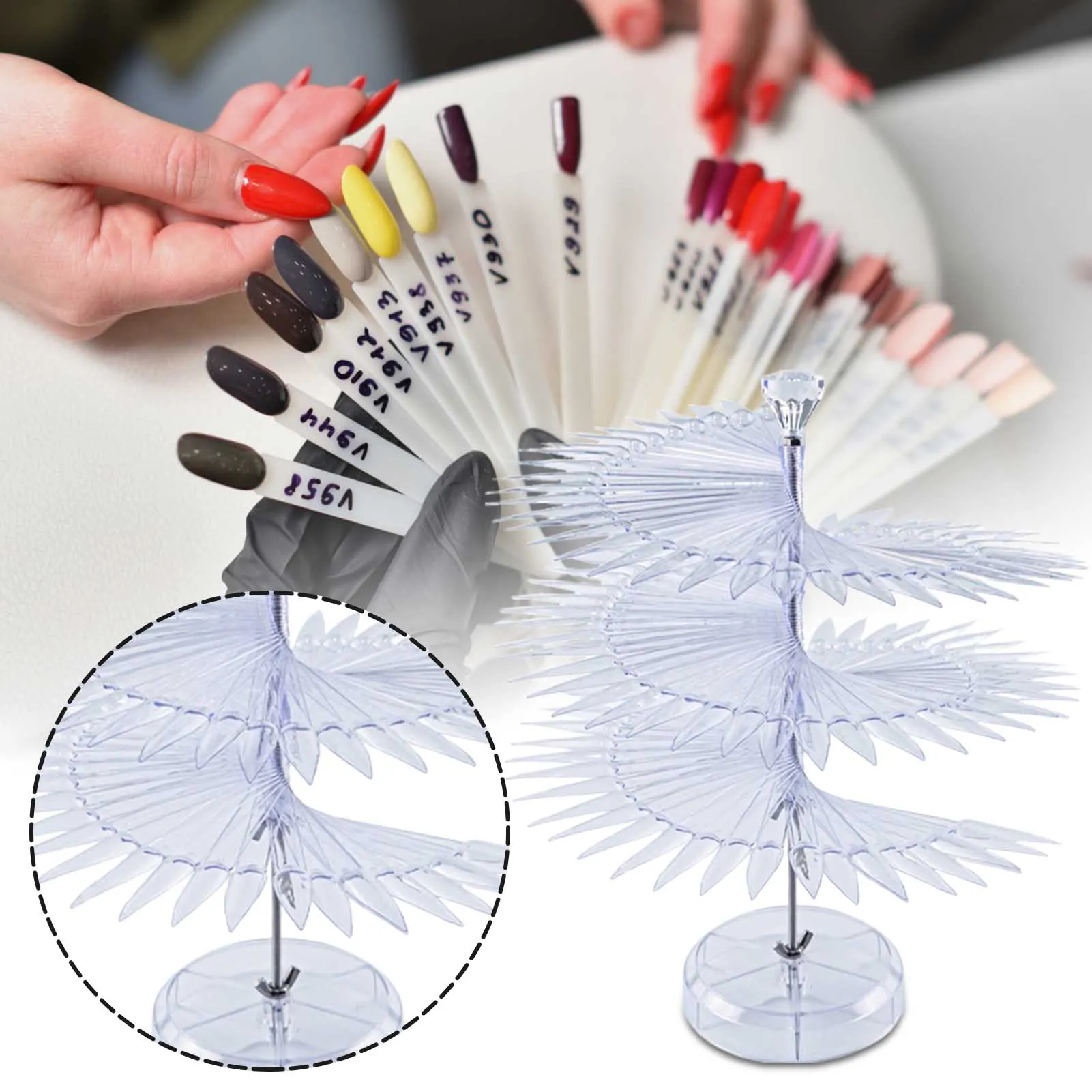 Спиральные накладные ногти дисплей полка прозрачный поддельный маникюрный