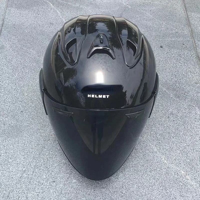 

Motorcycle Equipments & Parts 3/4 Helmet Half Black Motobike Helmet Half Black Helmet Open Face Helmet Casque Motocross Helmet