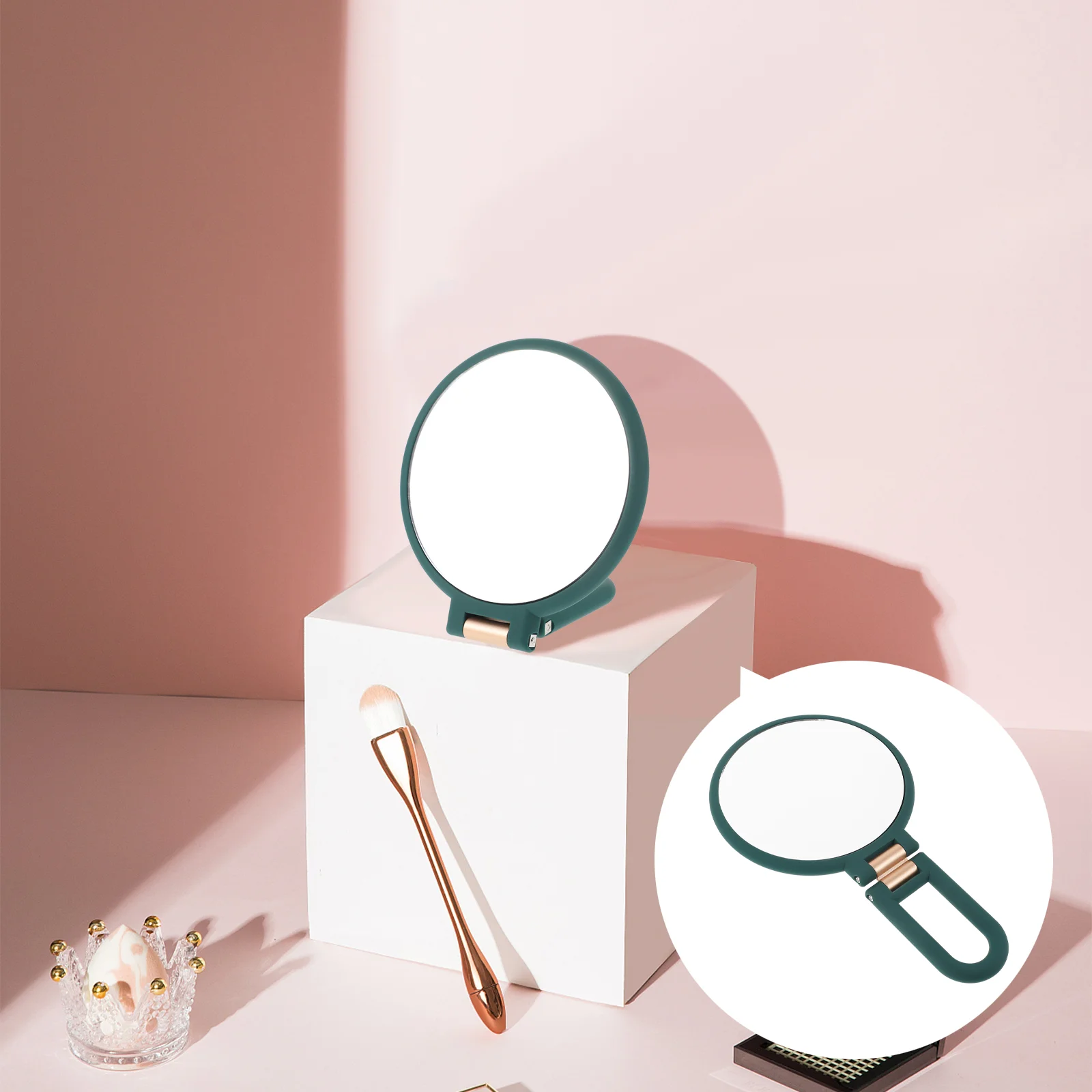 

Mirror Makeup Magnifying Double Dresser Portable Compact Sided Folding Desktop Handheld Travel Vanity Side Table Girl S