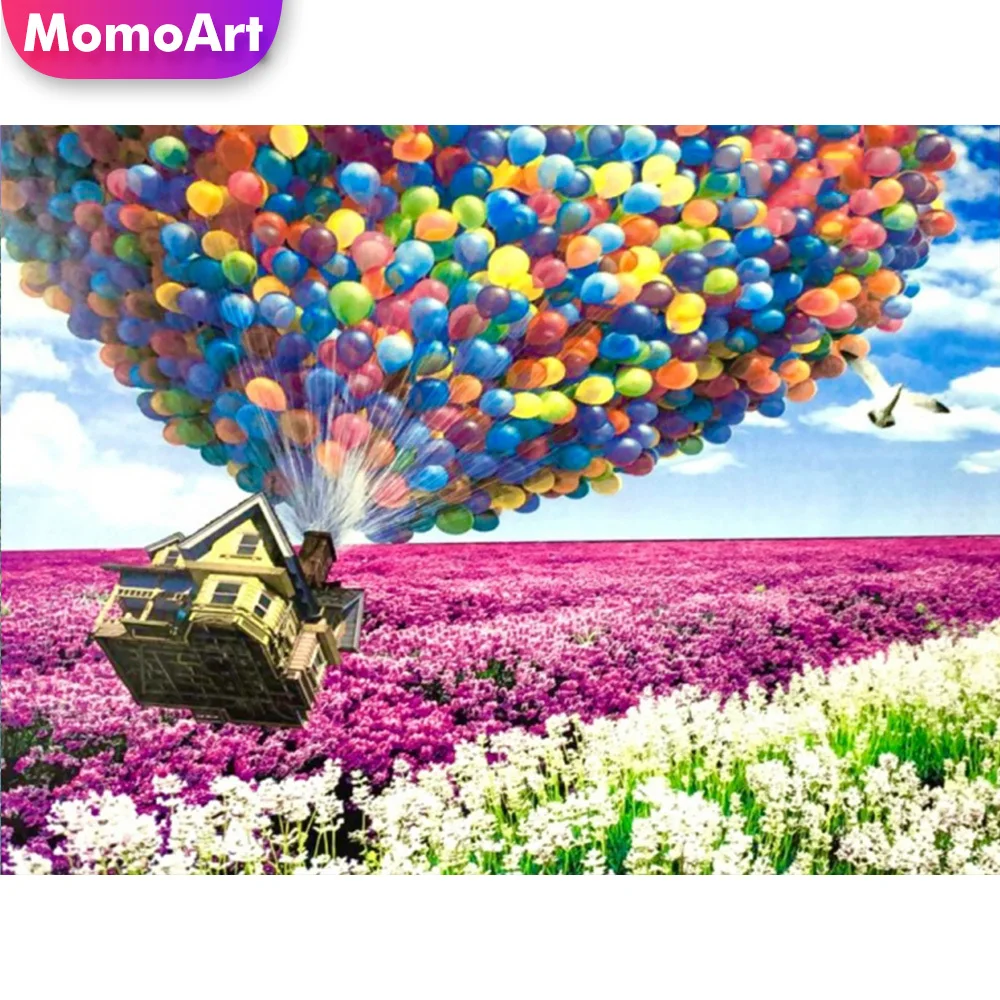 

MomoArt вышивка Дом стразами живопись Лаванда пейзаж Картина Стразы Вышивка крестиком Мозаика шар ручной работы хобби