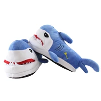 cotton shark slippers indoor furry shoes unisex women men plush warm designer anime shark slippers home footwear