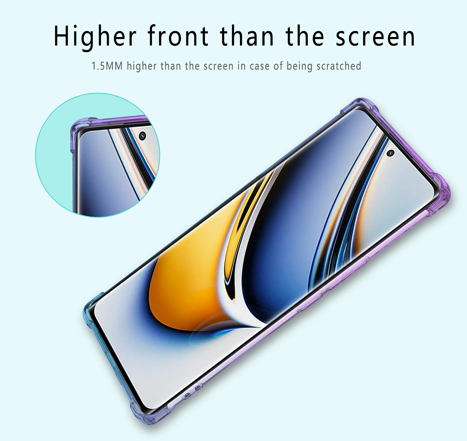 Фото Гибкий противоударный чехол из ТПУ для Realme 11 Pro + чехол для телефона тонкий с защитой от царапин для Oppp Realme 10s 10 Pro + прозрачный милый градиент №5