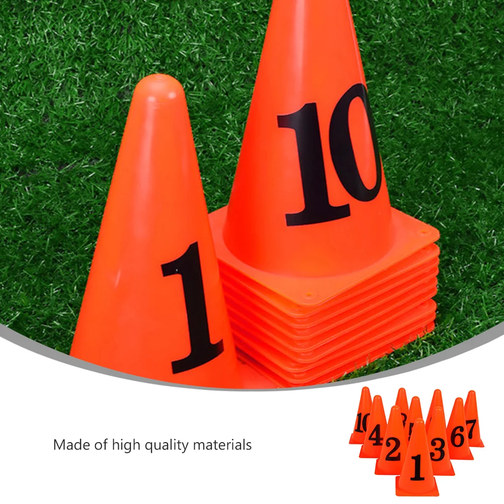

10 Pcs Soccer Number Sign Bucket Cone Ice Cream Cones Marker Kids Cell Imported PE Material Football Obstacle Child Indoor