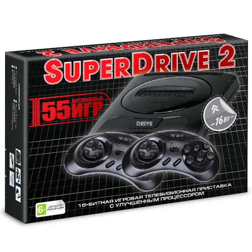 Игровая приставка 16bit Drive 2 Classic (55 игр) |
