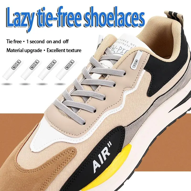 Fashion No Tie Shoe laces Elastic Laces Sneakers Flat Shoelaces without ties Kids Adult Quick Shoe lace Rubber Bands for Shoes