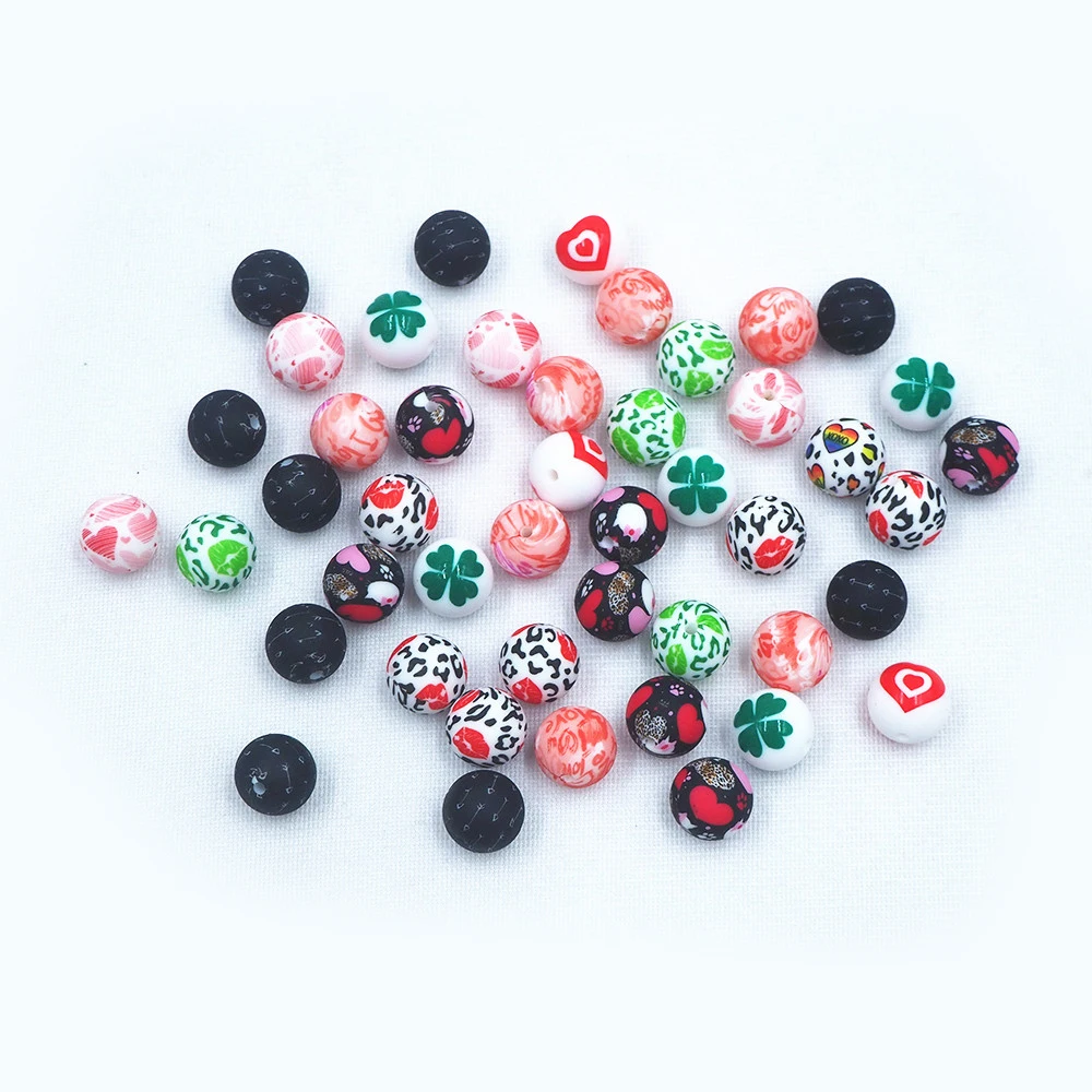 10 шт. силиконовые бусины Chenkai в форме сердца