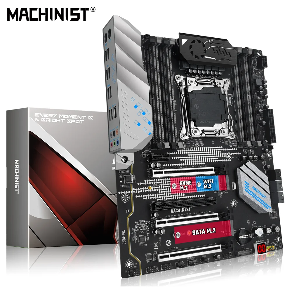 MACHINIST-placa base X99 MR9S, Intel XEON E5, LGA2011-3, todas las Series, DDR4, ECC, memoria RAM NON-ECC, NVME, M.2, SATA, USB 3,0, ATX, MR9S