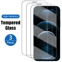 3pcs protective glass on for iphone 11 pro x xr xs max screen protector on iphone 7 8 6 6s plus 12 pro max glass film