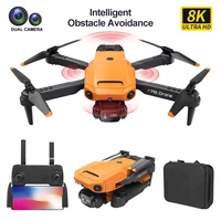 new p8 drone 8k with esc hd dual camera 5g wifi fpv 360 full obstacle avoidance optical flow hover foldable quadcopter boy gift