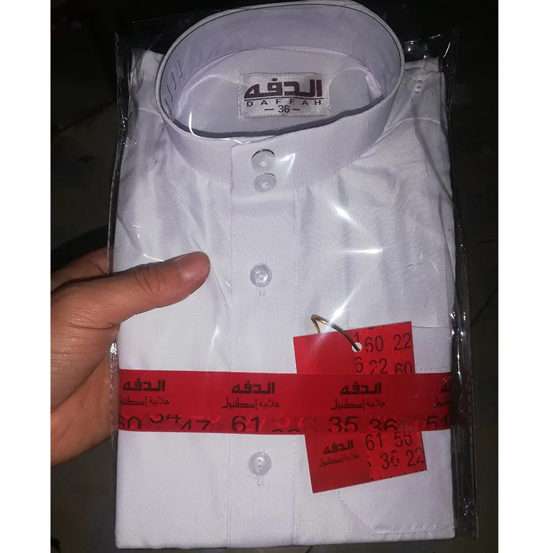 Baju Gamis Muslim Pria Black Short-Sleeved Collarless Casual Printed Pullover Robe Abaya Homme Musulman Arabic Dress Men Jl021