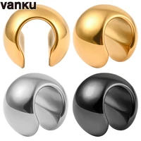 vanku 2pc stainless steel casting smooth hoof ear weights heavy expander stretcher plugs gauge earring body piercing jewelry