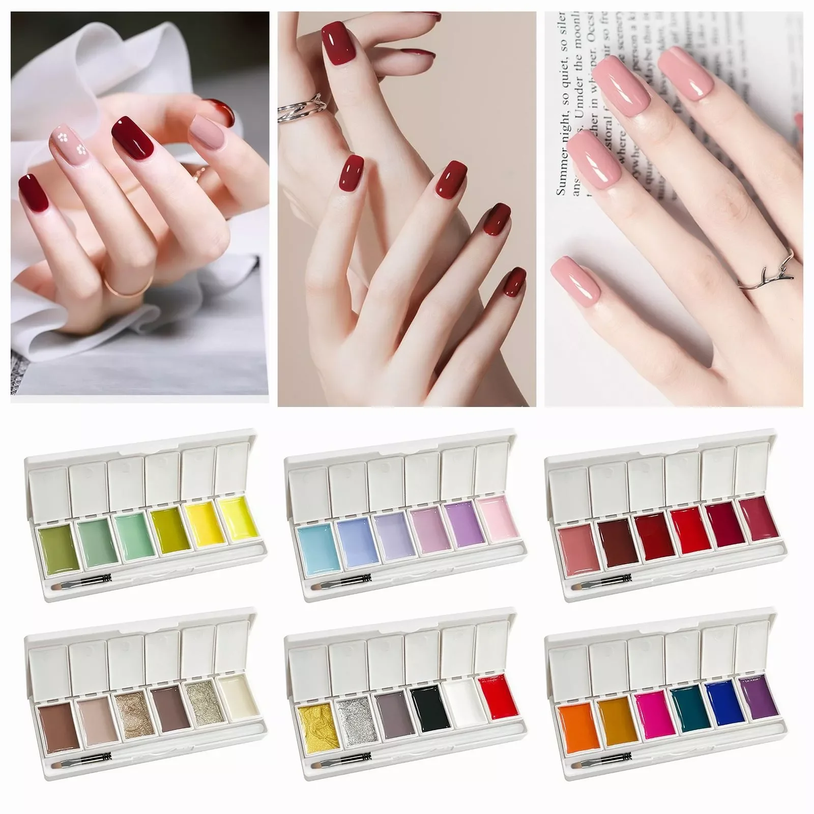 

NEW2023 36 Color Japanese Solid Nail Polish Gel Set Eye Shadow Plate Gel Small Set Exclusive For Nail Salon