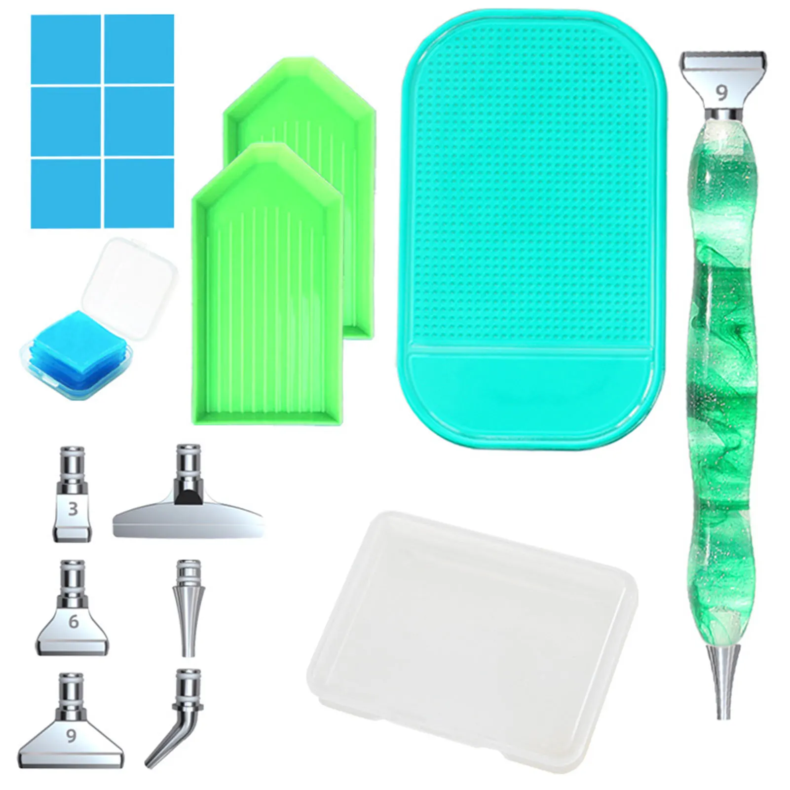 

5D Diamond Art Painting Pen Diamond Art Kit Point Drills Pen With 6 Metal Tips Diamond Art Accessories And Tools