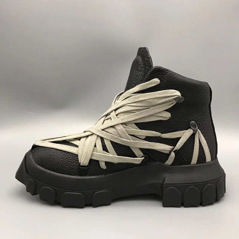 

Мужские кожаные ботинки 20ss Rick, женские ботинки с несколькими шнуровками, кроссовки Owens, мужская спортивная обувь, уличная одежда, повседневн...