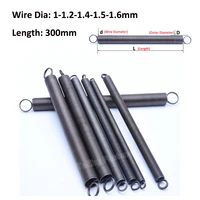 1pc tension stretching dacia spring dual hook coil extension pullback spring steel metal furniture wire dia 1 1 6mm length 300mm