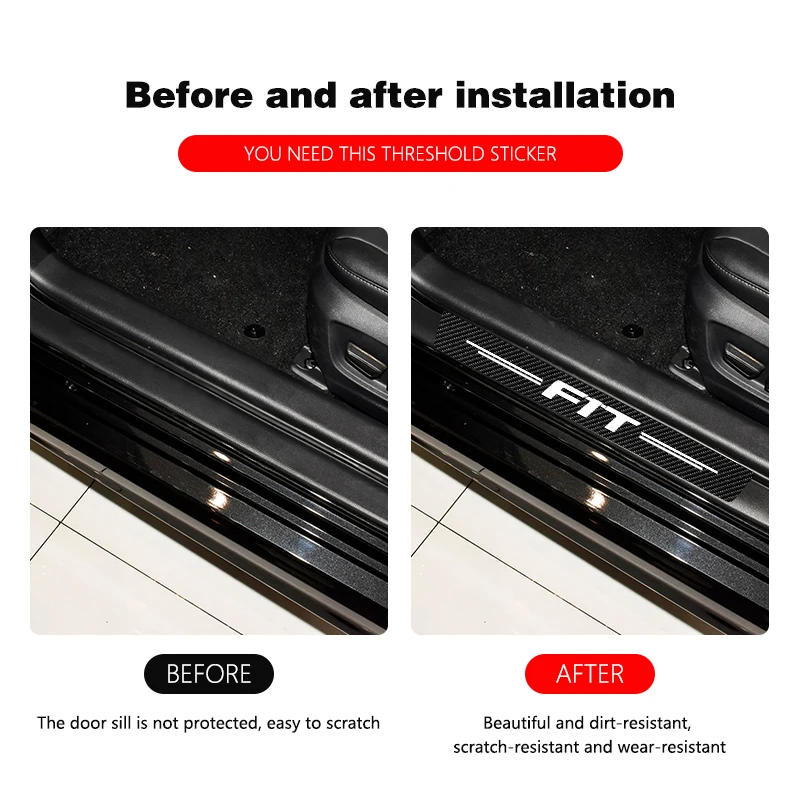 4 шт./компл. Защитная Наклейка на дверь автомобиля наклейка против царапин пороги