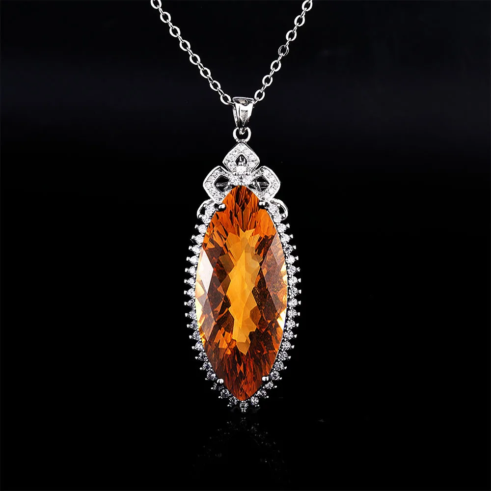 

Inlaid Exaggerated Large Colorful Treasure Pendant Luxury Imitation Natural Tanzanite Sapphire High-end Banquet Necklace