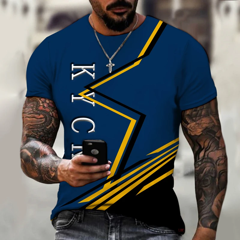 

Men's Retro Stitching Print Letter Pattern Short-Sleeved Fashion Trend Quick-Drying Light sSummer New Round Neck T-Shirt Top