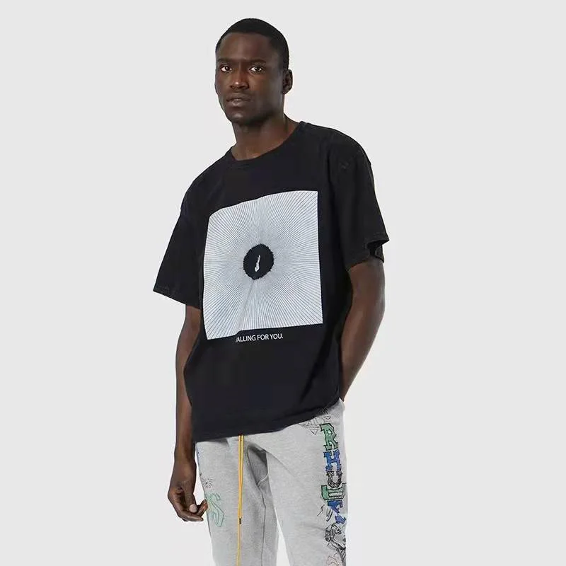 

RHUDE Couple T-shirt FALLING FOR YOU TEE Short-Sleeved High Street Fashion Brand Loose