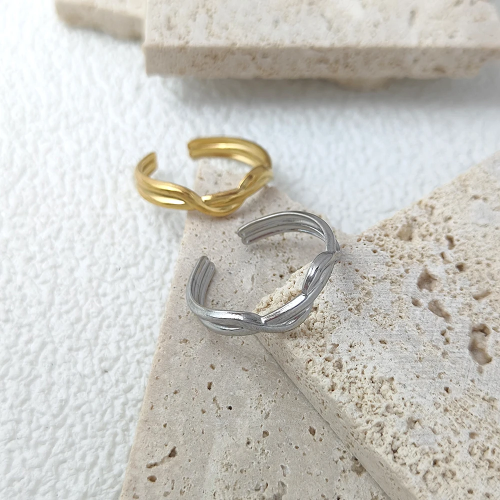 

Stainless Steel Double Cross Rings Classic Bohemian Retro Style Gold Color Ring For Women Men Jewelry Party Friends Gifts