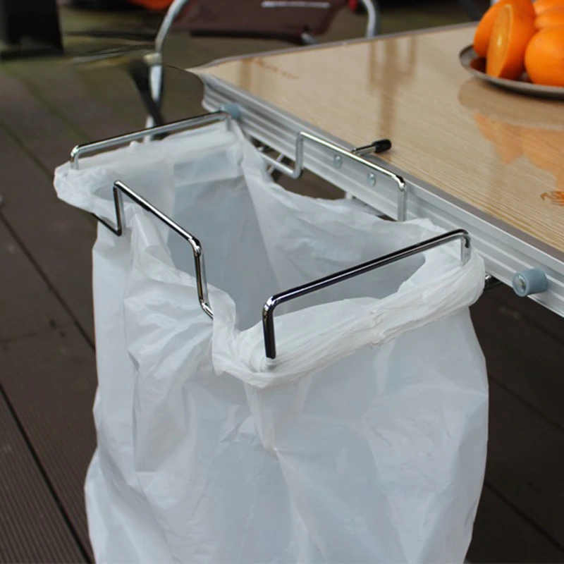 

Outdoor garbage pylon camping table wire collection stand picnic barbecue shelf kitchen bag