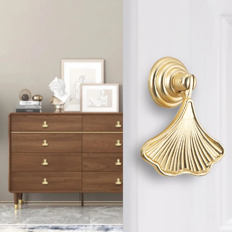 

Cabinet Pulls Handles Ginkgo Biloba Shape Furniture Pulls Luxury Wardrobe Dresser Cupboard Cabinet Wooden doors Pulls Knobs