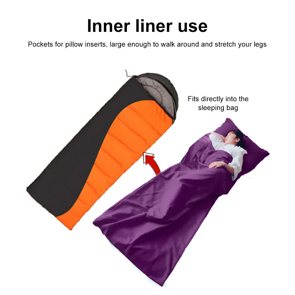 

Folding Bag Liner Portable Bedding Single Travel Liner Hiking Lightweight Outdoor Sleeping Hotel Traveling Envelope Camping