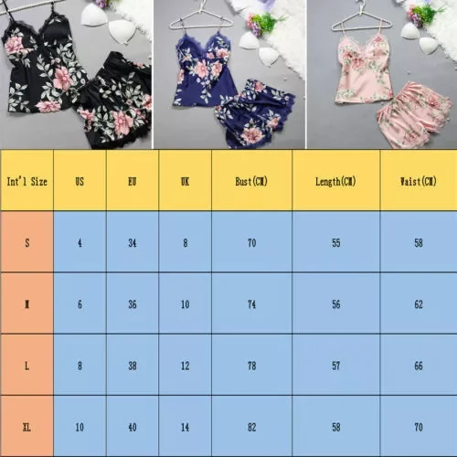 Women Silk Satin Lace Robe Crop Tops Shorts Sleepwear Floral Print Lace Babydoll Nightdress Pajamas Set