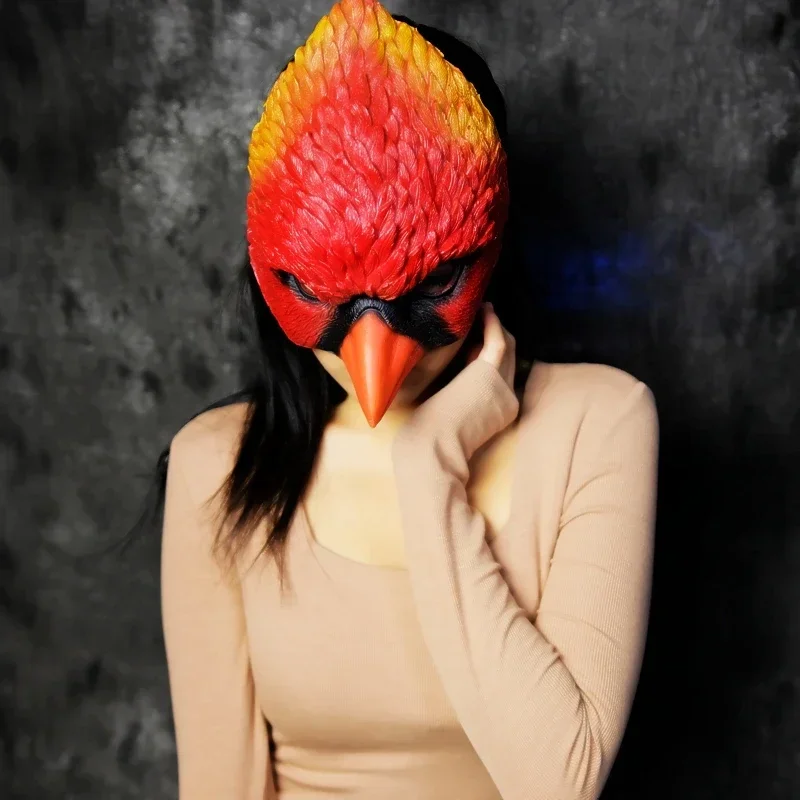 Необычная мягкая поролоновая маска для косплея с птицами полумаска лица длинная
