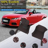 car floor mats for audi tt fv 8s mk3 20152021 luxury leather mat pad rugs protective carpets car accessories roadster 2 seat