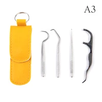 portable stainless steel toothpick bag set reusable metal toothpicks with holders for outdoor picnics travel camping vocation