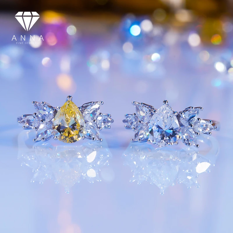 

Оригинальное кольцо с бриллиантами из высокоуглеродистого сплава, уникальное первоклассное стильное роскошное ювелирное изделие из стерлингового серебра