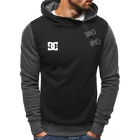 dc mens hooded fashion casual bevel zipper shirt mens 2022 spring and autumn new hot sale warm hoodie mens sports long sleeve