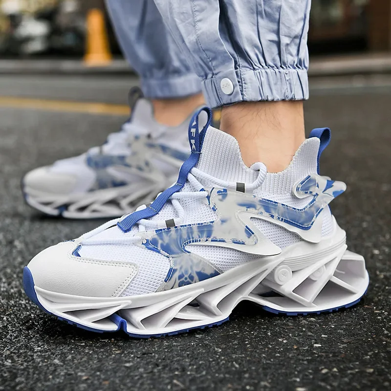 Мужские модные цветные кроссовки в китайском стиле со шнуровкой и лезвиями