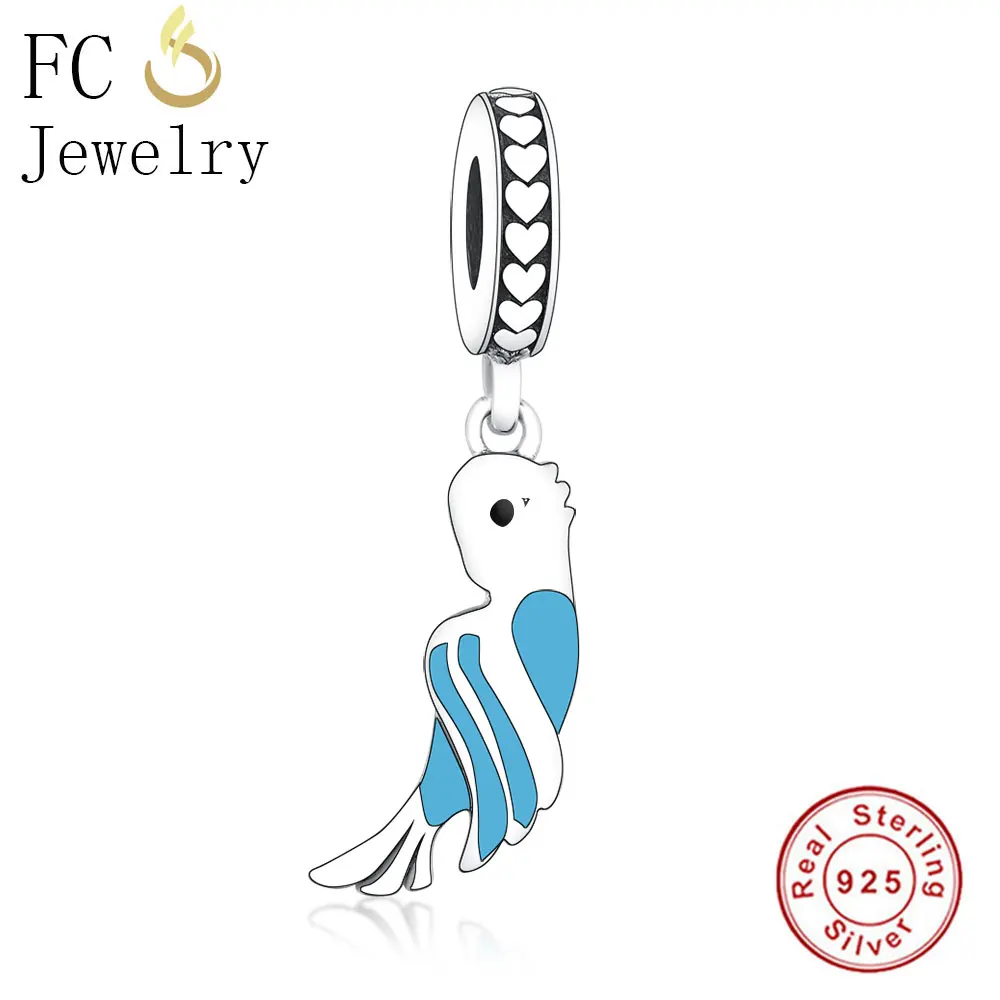 FC ювелирные изделия подходит для оригинального брендового браслета Pulceras 925 пробы Серебряное животное синий попугай изготовление бисера Berloque 2019 FC ювелирные изделия подходит для оригинального брендового браслета Pulceras 925 пробы Серебряное животное синий попугай изготовление бисера Berloque 2019